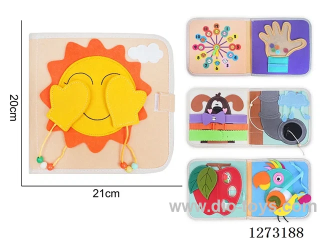 Montessori Early Learning for Kids - Felt Sun Hand Quiet Book (4 pages)