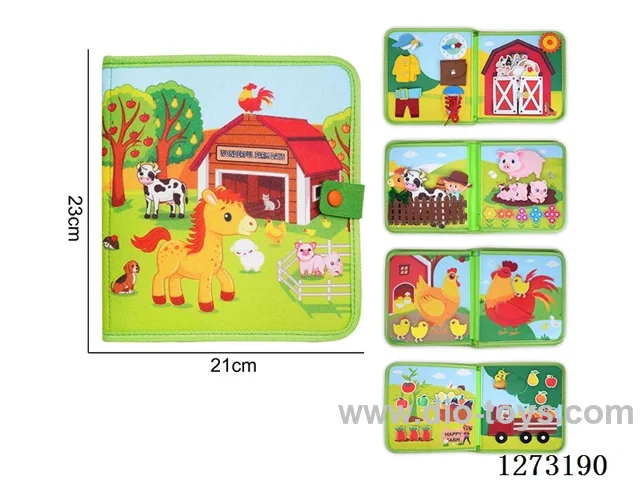 Montessori Early Learning for Kids - Felt Farm 3rd Generation Quiet Book (5 pages)