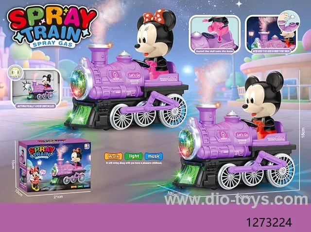 B/O spray train with light/music，2 styles mixed