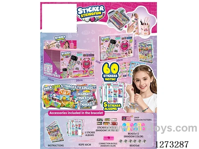 DIY Bead Sticker Bracelet Stickers - 60 Stickers