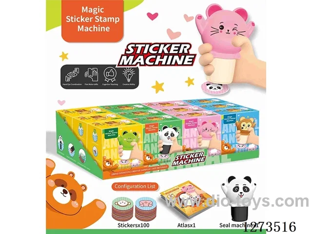 Magic Sticker Stamp Machine (100 Stickers)12PCS