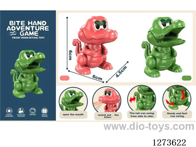 Mini Finger-Biting Crocodile - Green, Red (No Chain)