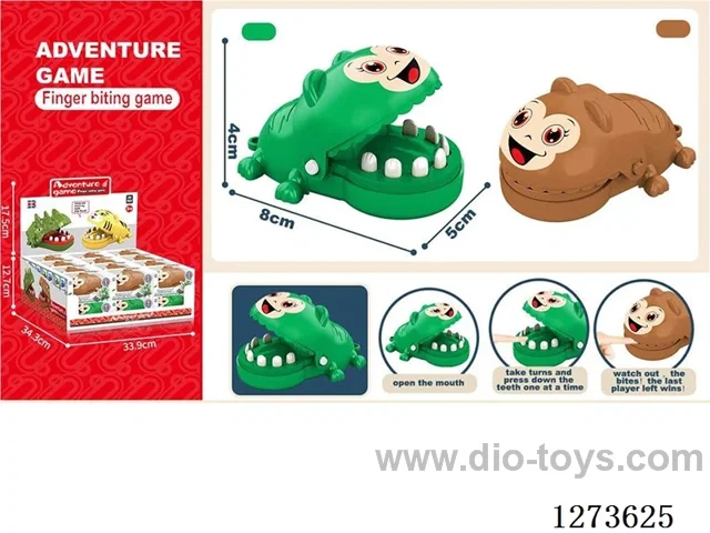 Mini Finger-Biting Monkey, Brown/Green, 2-Color Assortment, 24 pcs/box, No Chain