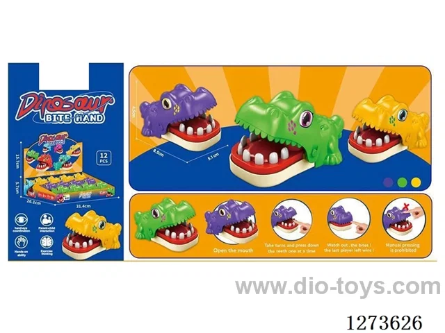 Mini Finger-Biting Crocodile, 3-Color Assortment, 12 pcs/box