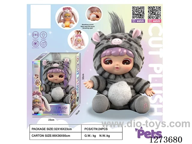 Heartbeat doll + lights + music + 4 IC + storage function for single/double shoulder backpacks
