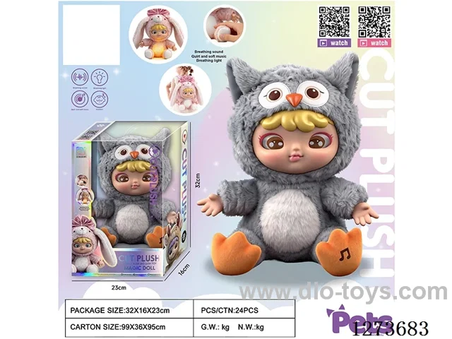 Heartbeat doll + lights + music + 4 IC + storage function for single/double shoulder backpacks