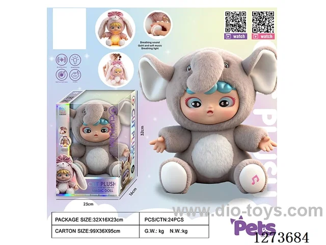 Heartbeat doll + lights + music + 4 IC + storage function for single/double shoulder backpacks