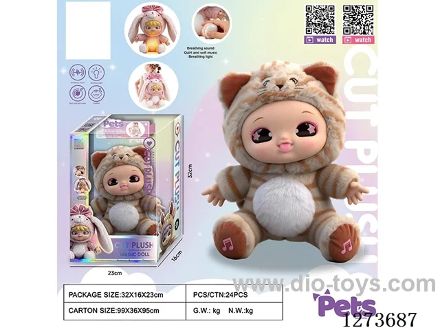 Heartbeat doll + lights + music + 4 IC + storage function for single/double shoulder backpacks