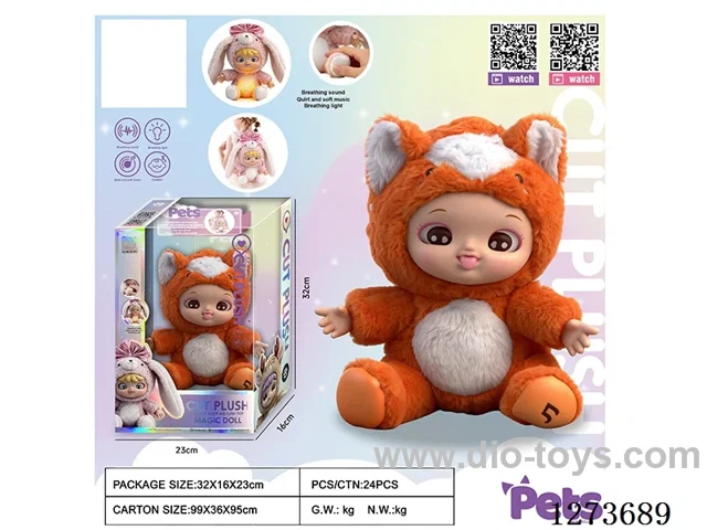 Heartbeat doll + lights + music + 4 IC + storage function for single/double shoulder backpacks