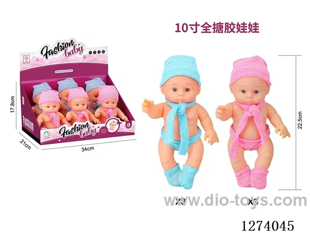 10-inch all-vinyl dolls (6 per box)