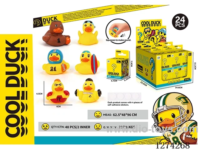 Vinyl BB Whistling Duck + Adhesive Sticker Blind Box 24PCS 6 styles