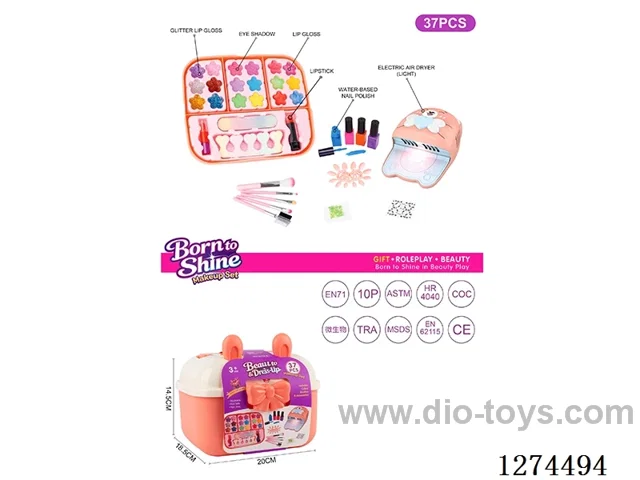Makeup Set + Light-Up Electric Dryer (Requires 2 AA batteries, not included) (37 pieces)