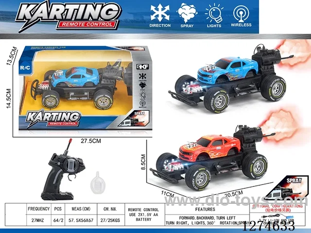 4ch rc car with light/spray included battery