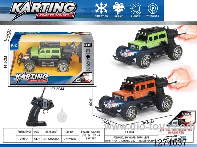 4ch rc car with light/spray included battery