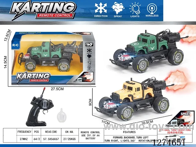 4ch rc car with light/spray included battery
