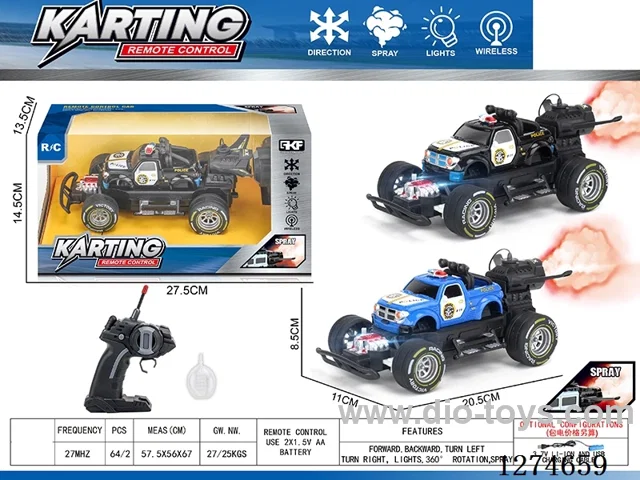 4ch rc car with light/spray included battery