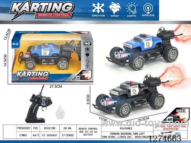4ch rc car with light/spray included battery