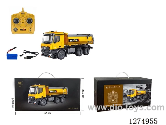 1:14 10 ch rc alloy dump truck in color box