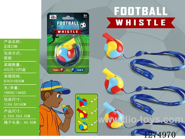 3-Color Soccer Whistle with Lanyard