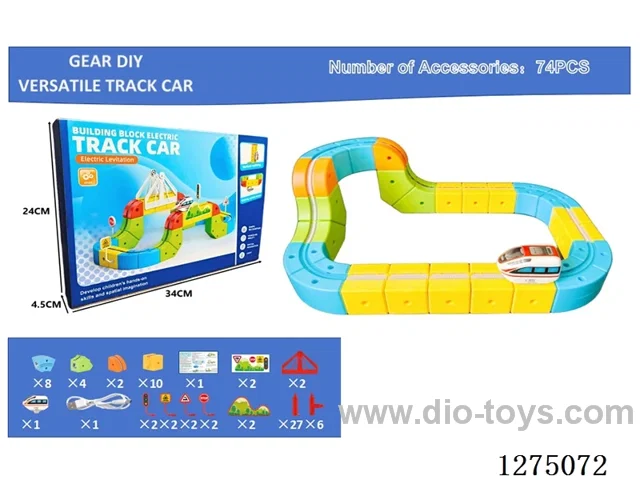 74PCS DIY Gear Transformable Track Car