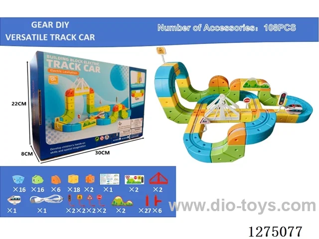 108PCS DIY Gear Transformable Track Car