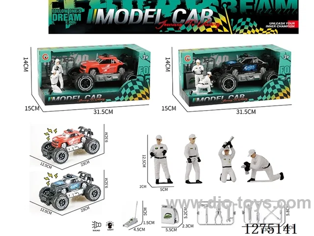 Large inertia car with light + mechanic + tools included AG13*3