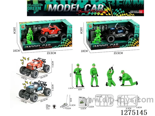 Small inertia car with light + mechanic + tools included AG13*3