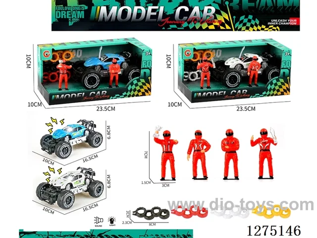 Small inertia car with light + racer + tires included AG13*3
