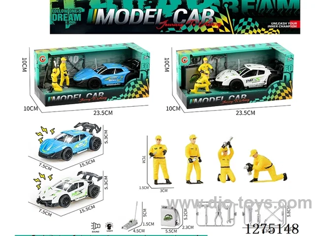 Large inertia car with light + mechanic + tools included AG13*3