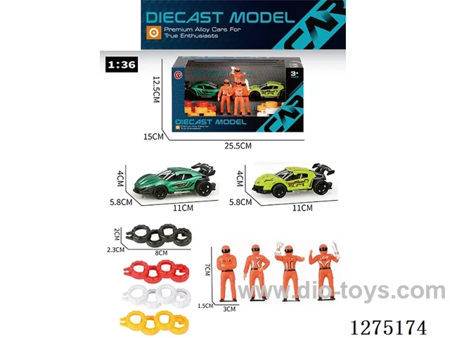 Small pull back alloy car + Racer + Tires
