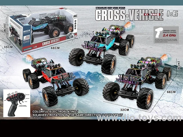 2.4G 1:6 rc spray climbing car with light，include battery