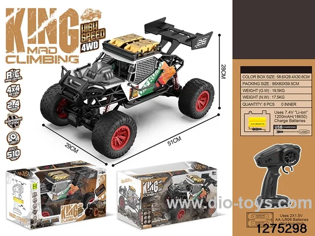 1:6 rc alloy climbing car with light，include battery