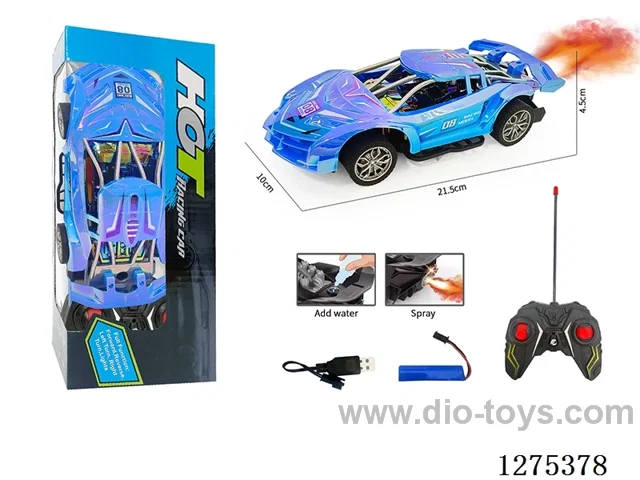 27MHZ 1:18 4ch rc car with spray included battery