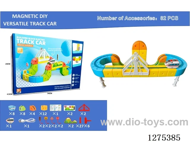 82PCS Magnetic DIY Transformable Track Car