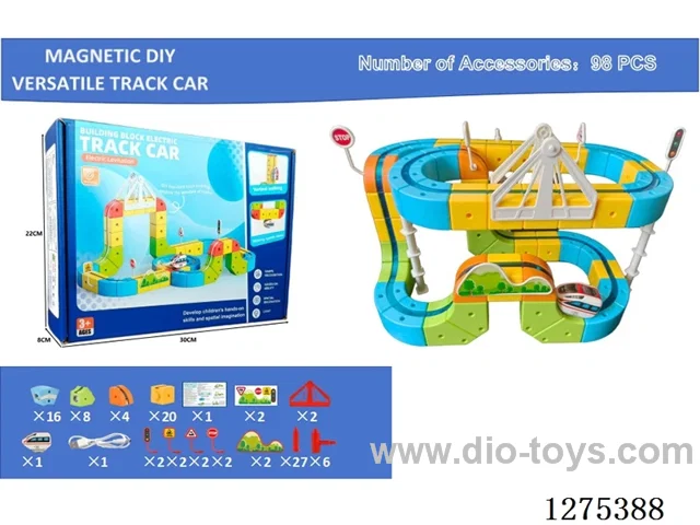 98PCS Magnetic DIY Transformable Track Car