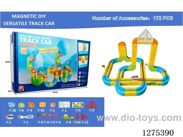 172PCS Magnetic DIY Transformable Track Car