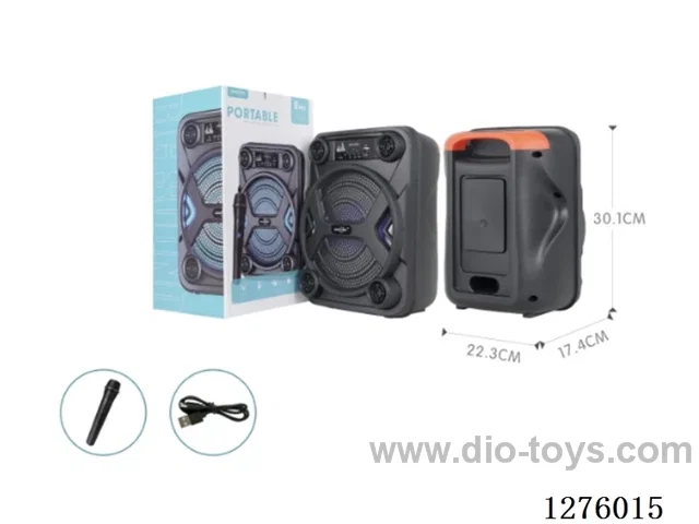 Audio - Single 8-inch Speaker, Charging Cable, Wireless Microphone