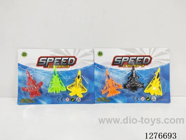 3 Solid-Color Free-Wheeling Airplanes