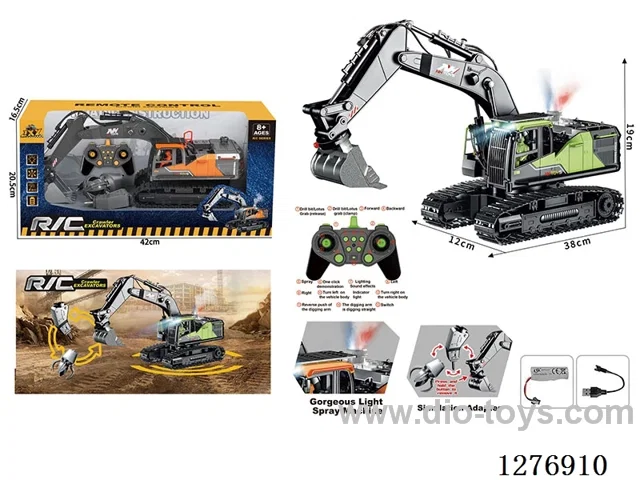 3 in 1 14ch 2.4G RC Construction vehicles W L/M/spray included battery