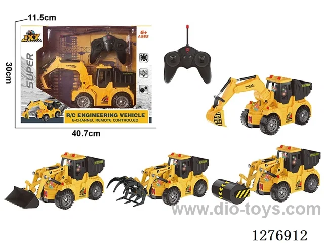 6ch RC Construction vehicles with light included battery