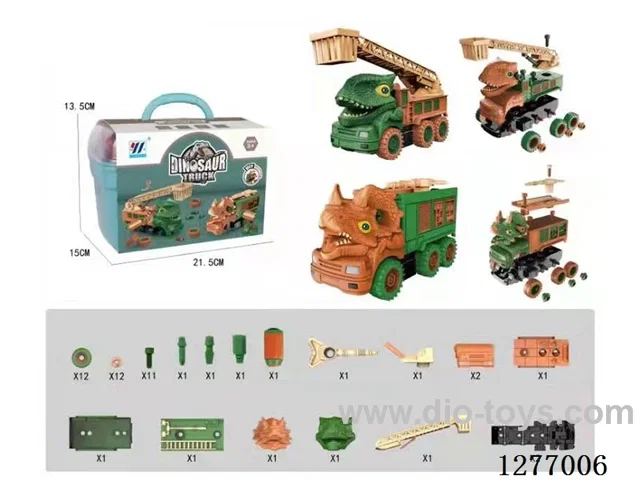 2-in-1 DIY Build-and-Disassemble Inertia Dinosaur Car 2 colors
