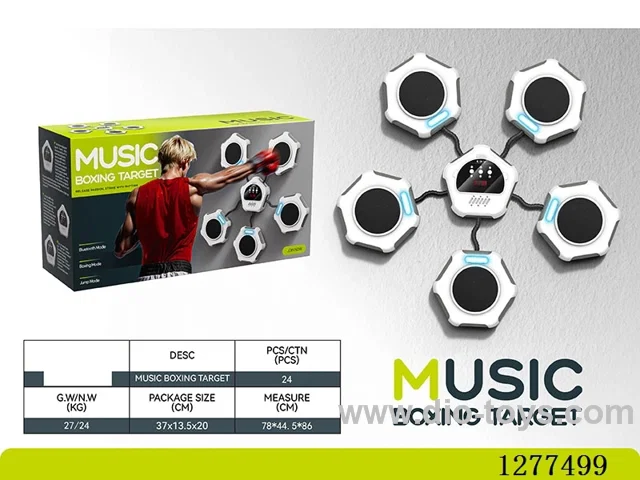 Music Punching Bag, Movable Target (Bluetooth) with Gloves