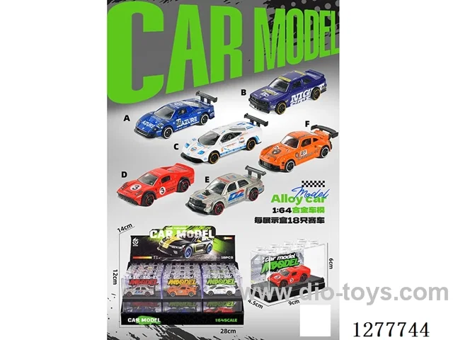 free wheel alloy car 18PCS