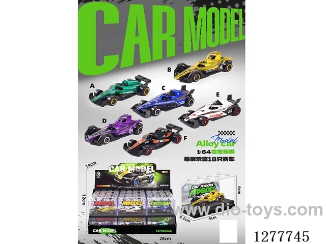 free wheel alloy car 18PCS