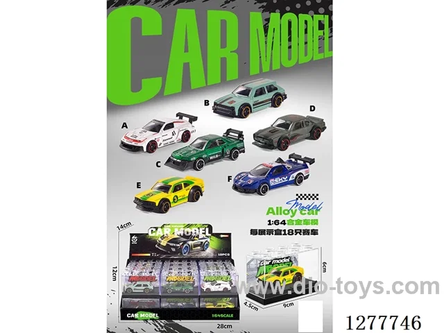 free wheel alloy car 18PCS