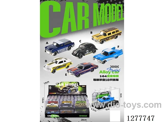 free wheel alloy car 18PCS