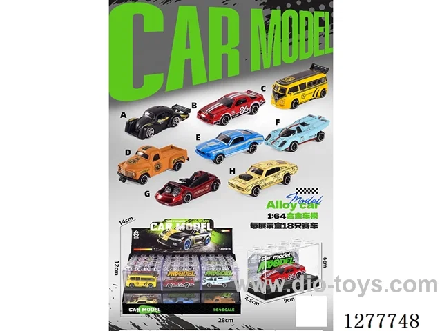 free wheel alloy car 18PCS