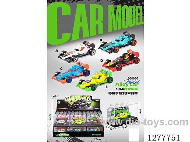 free wheel alloy car 18PCS