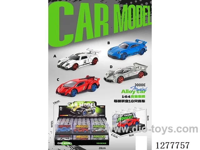 free wheel alloy car 18PCS