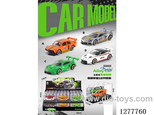 free wheel alloy car 18PCS